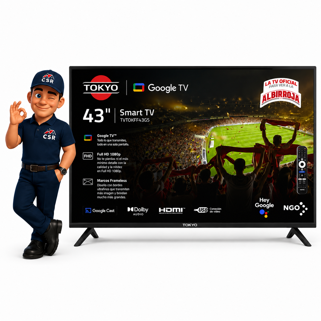 TV SMART DE 43 TOKYO ALBIRROJA GOOLGE TV